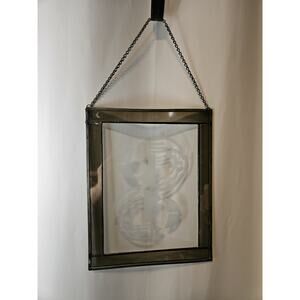 Glass Etched Abstract Art Window Suncatcher Wall Hanging Circles 13.25"x 10.5"